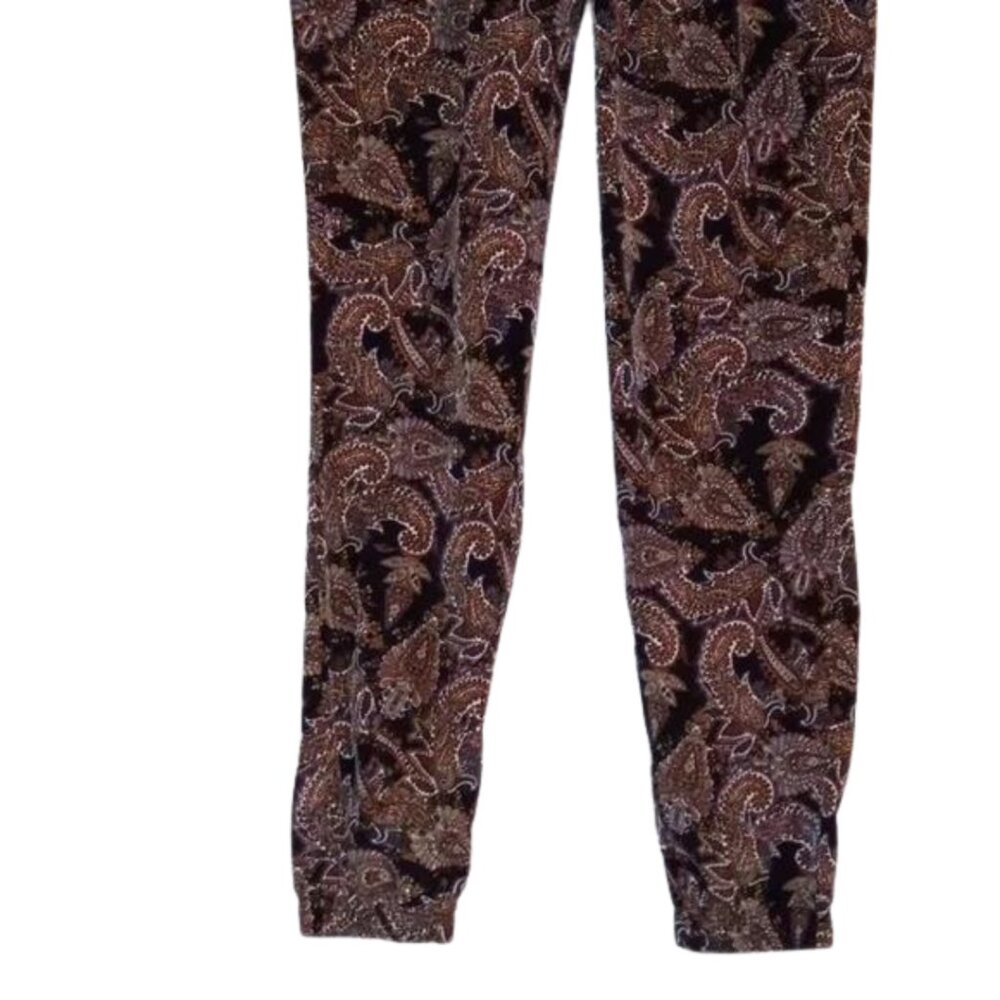 FOREVER 21 Printed Paisley Brown Joggers - Picture 3 of 5